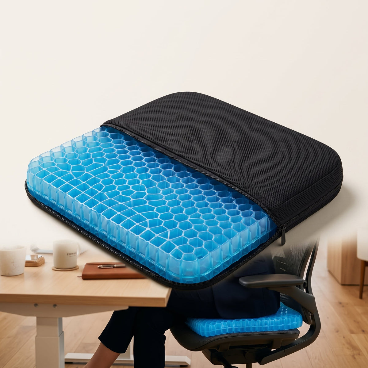 Assise SEDORA en gel alvéolé, structure nid d'abeille